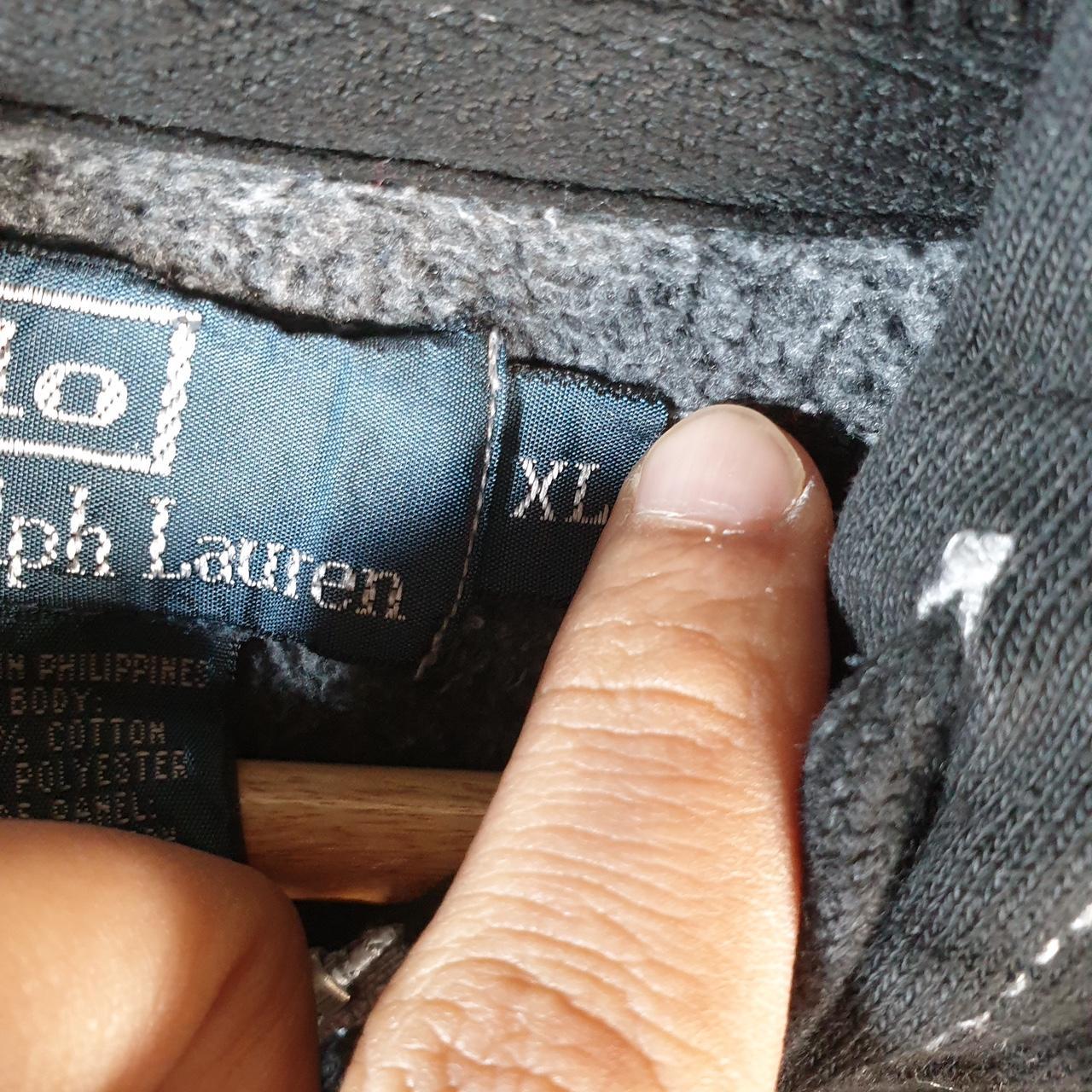 Vintage Ralph Lauren Polo Heavyweight Hoodie Men’s XL Black Cotton Full Zip Pony
