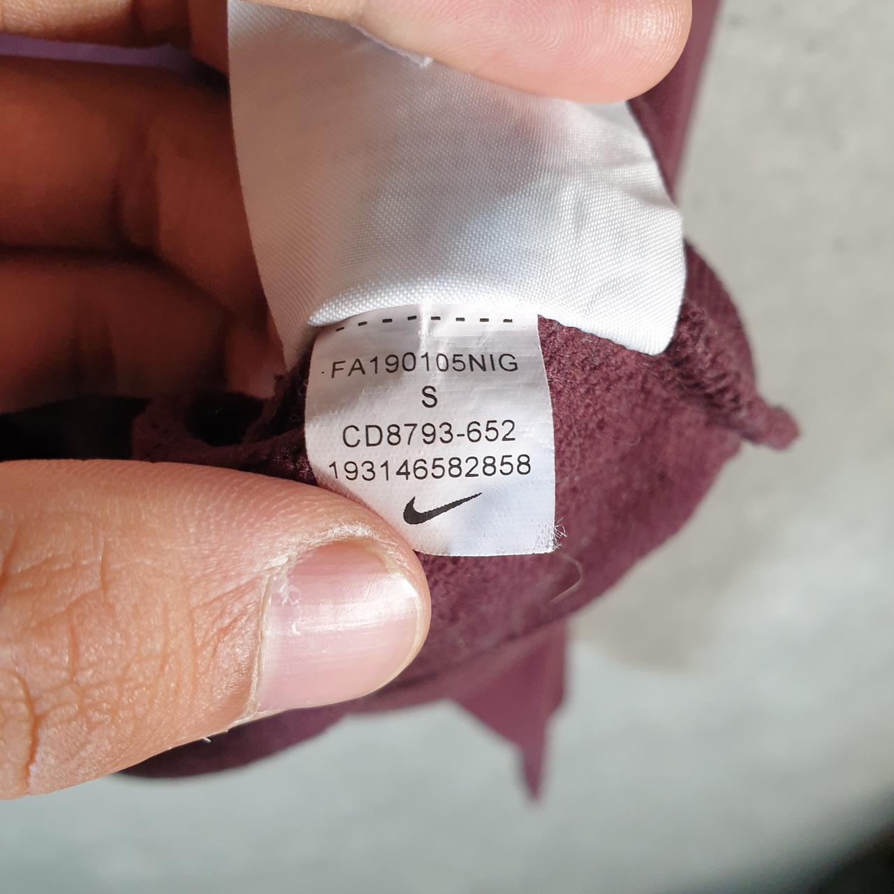 Vintage Nike Cropped Spellout Hoodie Womens Small Burgundy Red Swoosh Y2K Pullover Logo