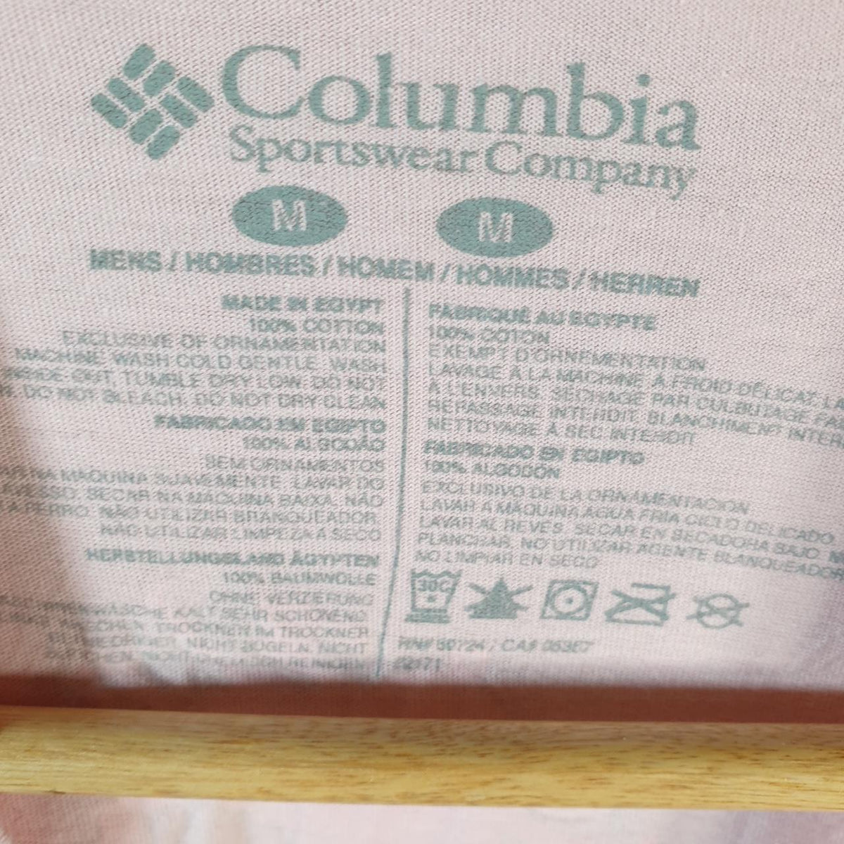 Vintage Columbia USA Flag T Shirt Shirt Men’s Medium Pink Logo Athletic