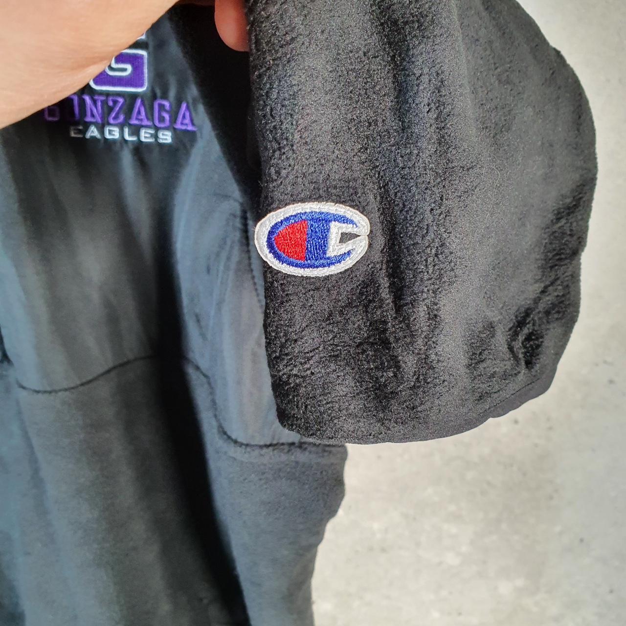 Vintage Champion Windbreaker Track Jacket Mens Large Black Gonzaga Eagles