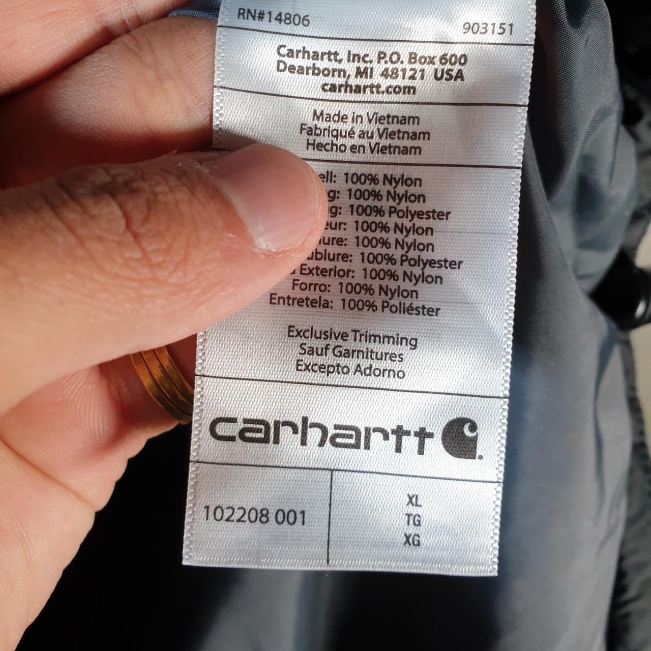 Carhartt Puffer Jacket Mens XL Black Down Rain Defender Padded