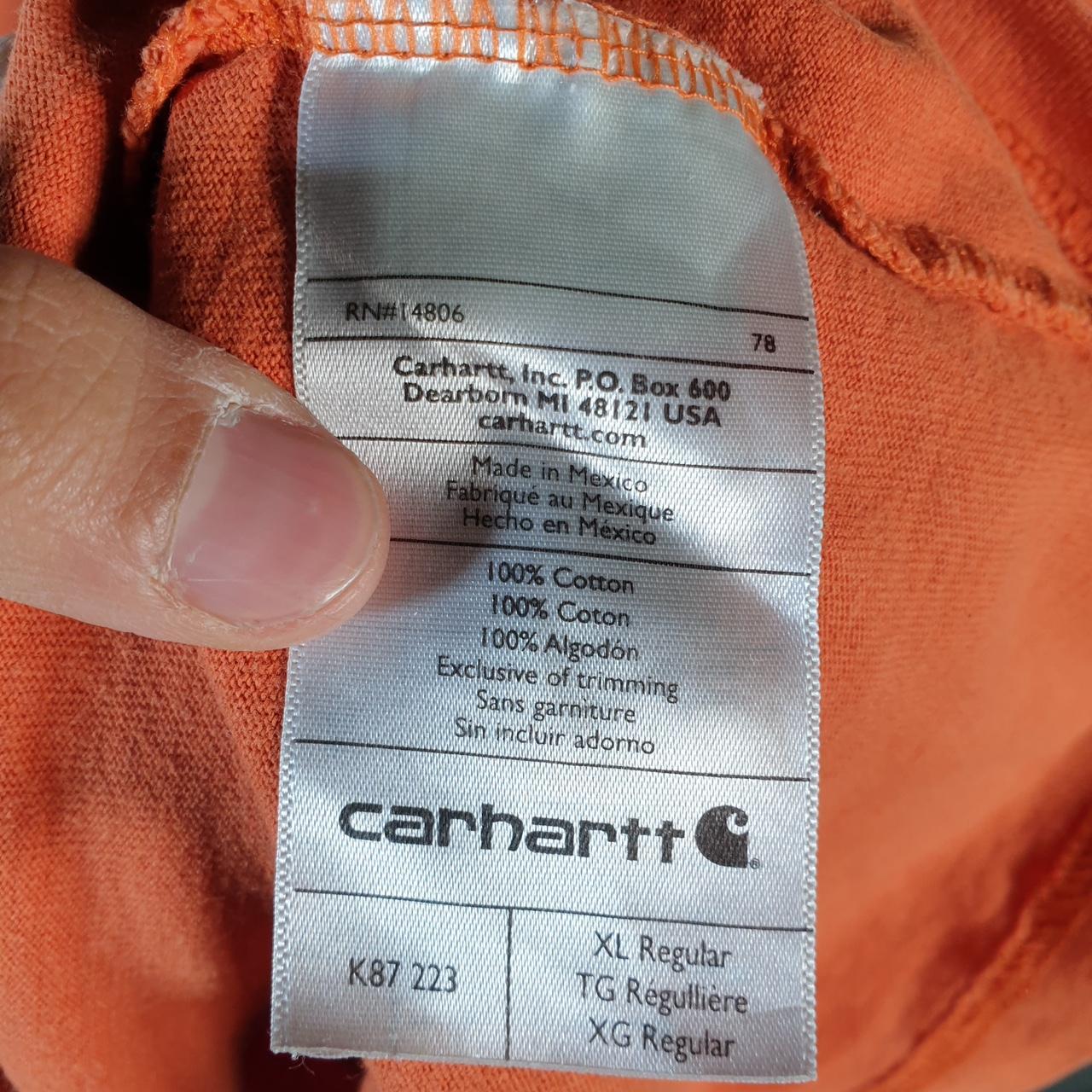 Vintage Carhartt Pocket T Shirt Men’s XL Orange Workwear Chore Utility Original Fit