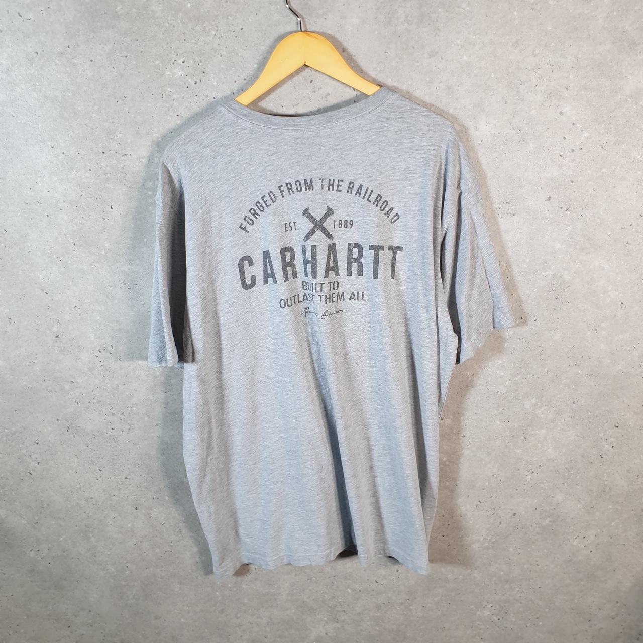 Vintage Carhartt Pocket T Shirt Men’s XL Grey Workwear Chore Utility Relaxed Fit C9205