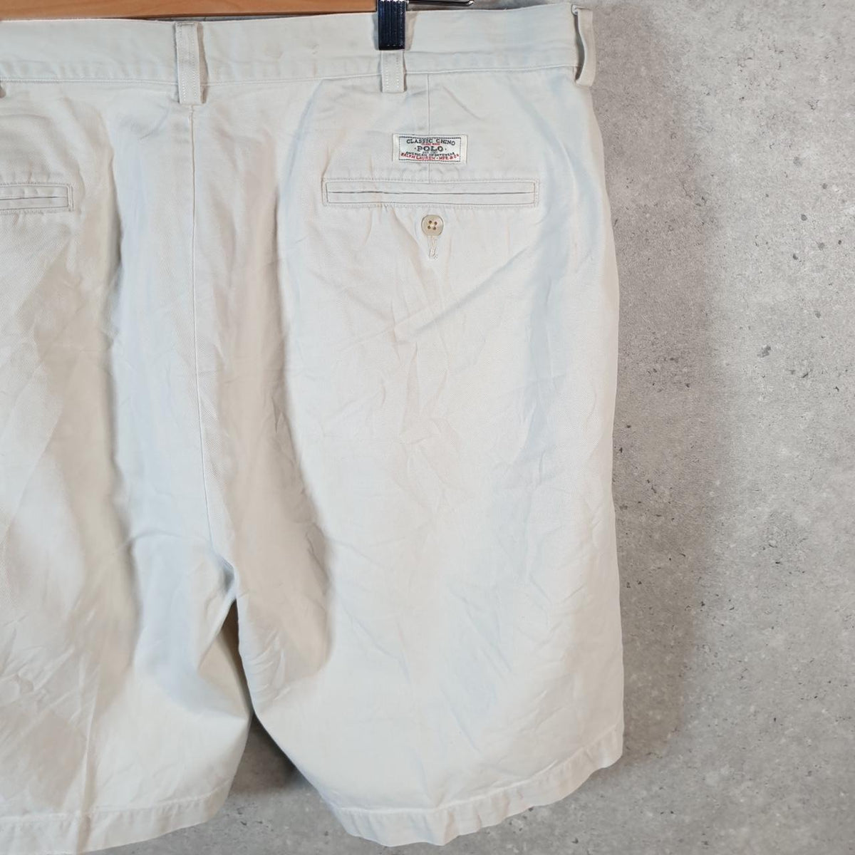 Vintage Ralph Lauren Polo Shorts Jorts Chino Cargo Men’s W38 Beige Baggy Cotton