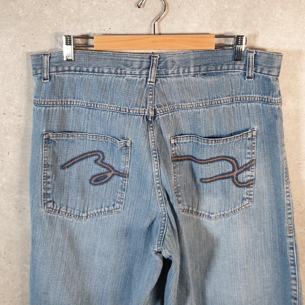 Vintage Brooklyn Express Baggy Y2K Hip Hop Jeans Shorts Jorts Mens W38 Blue Denim USA Big Fish Vintage