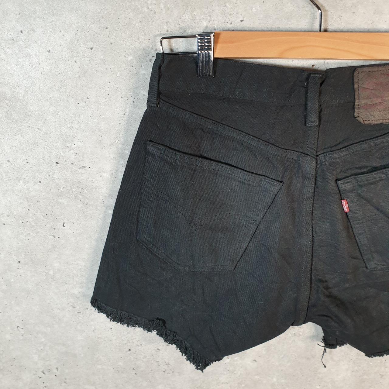 Vintage Levi’s 501 Baggy Shorts Jorts Cargo Womens W28 Black Relaxed Denim
