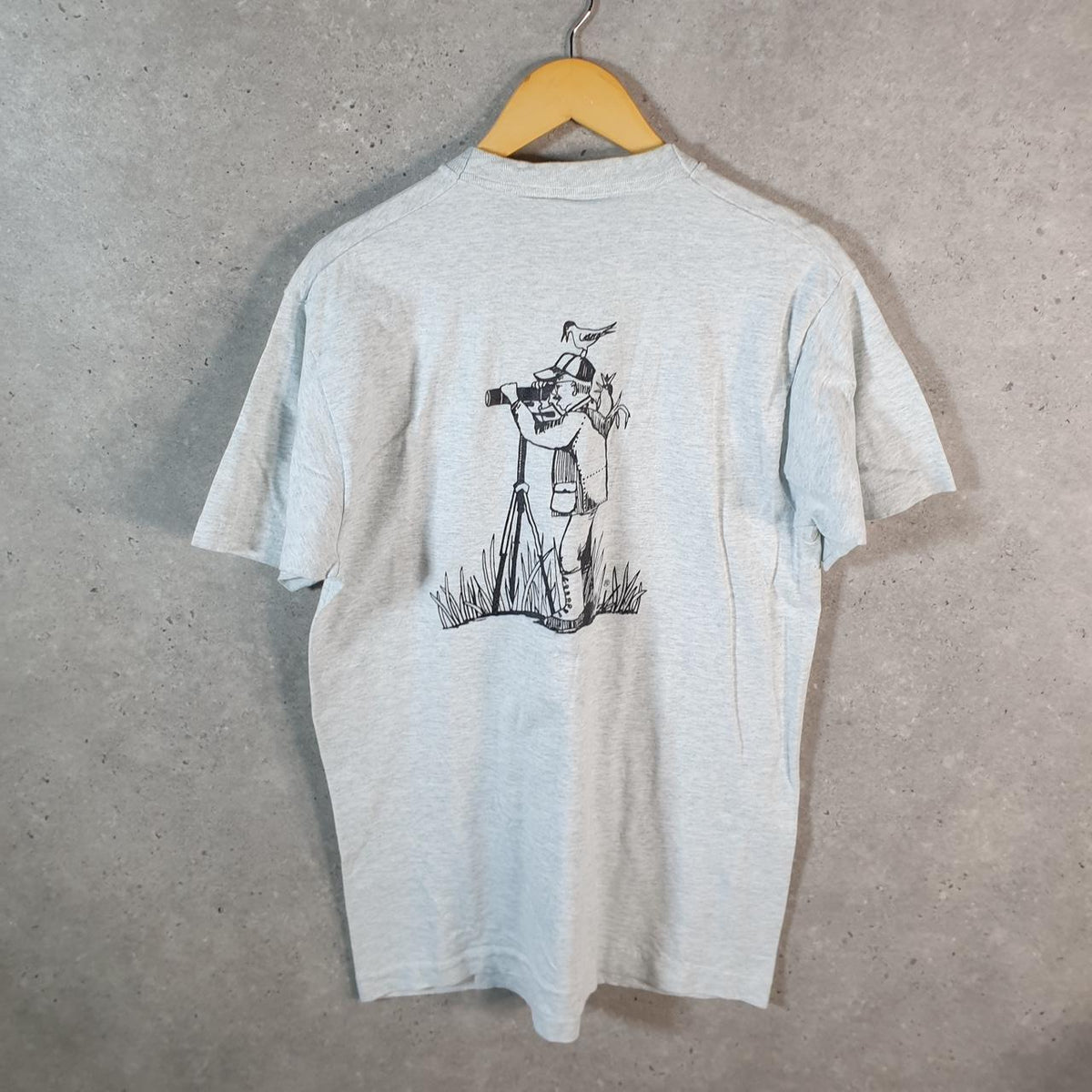 Vintage Fruit of the Loom Bird Watchers Orleans Cape Cod 90s Single Stitch T Shirt Men’s Large Grey C8745