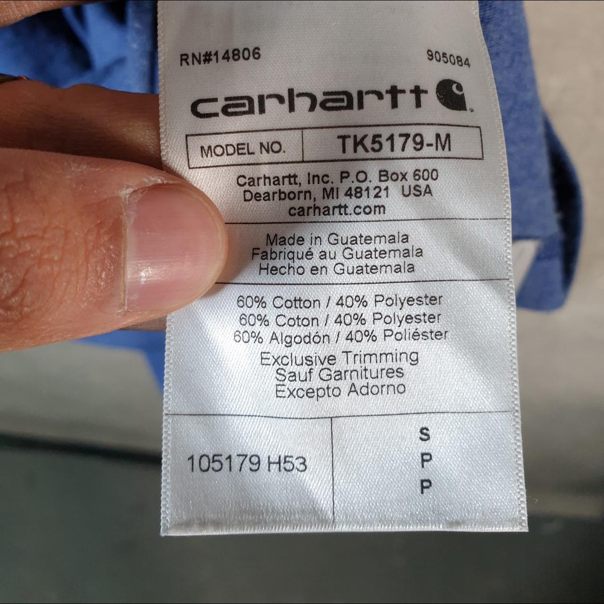 Vintage Carhartt Pocket T Shirt Men’s Small Blue Workwear Chore Utility Relaxed Fit C9340