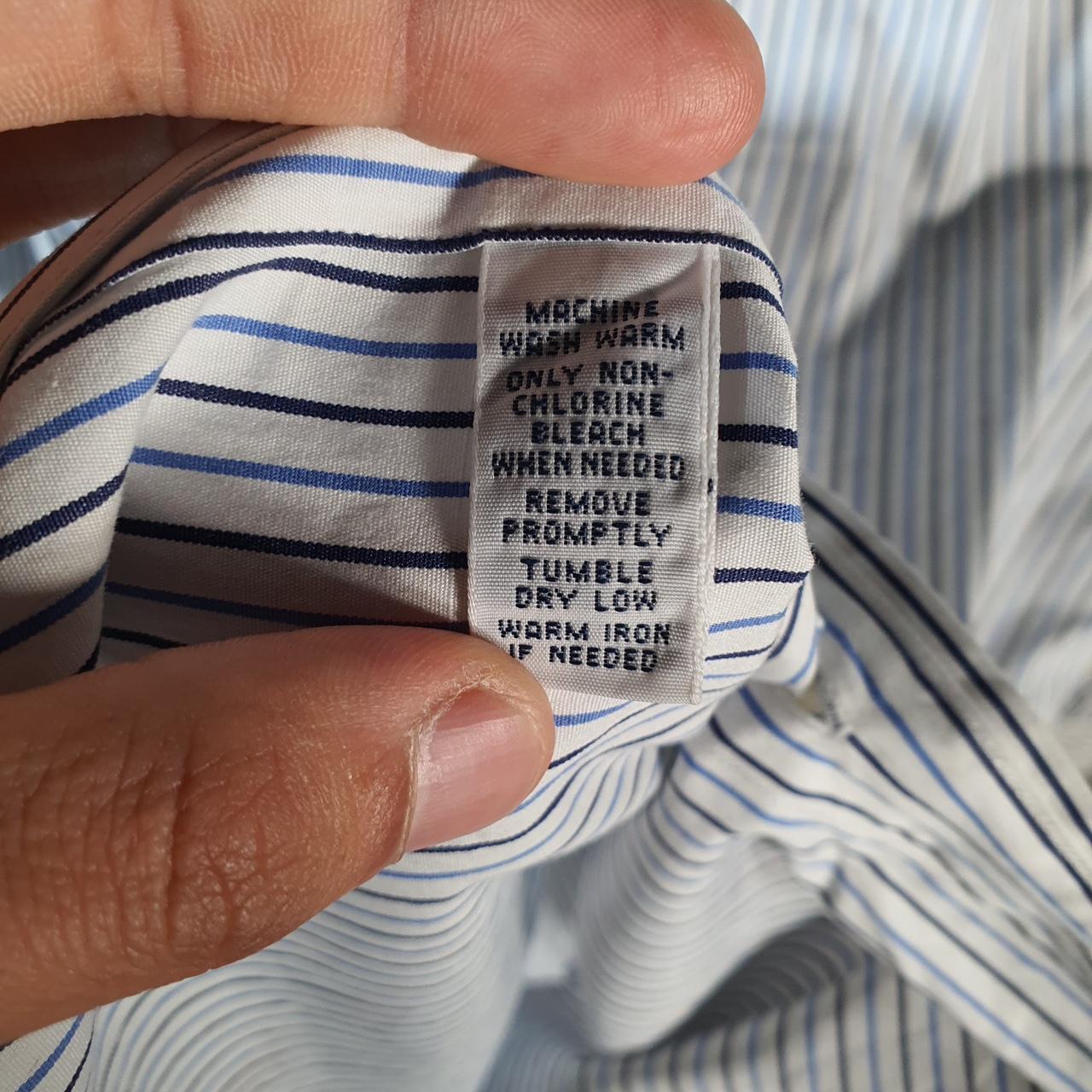 Vintage Ralph Lauren Button Down Shirt Men’s Large White Striped Classic Fit Cotton Pony