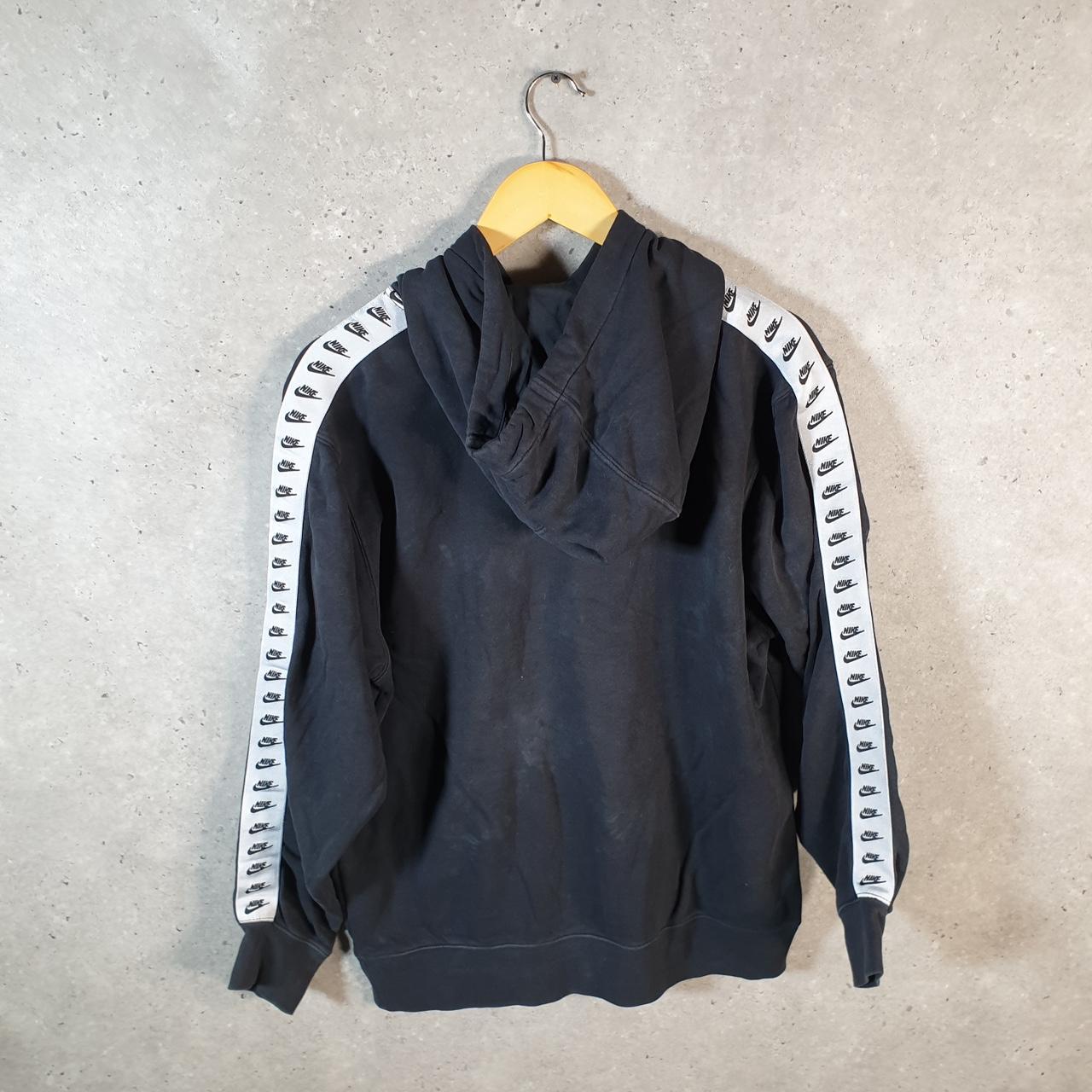 Vintage Nike Club Hoodie Womens Medium Black Centre Swoosh Y2K Pullover Logo