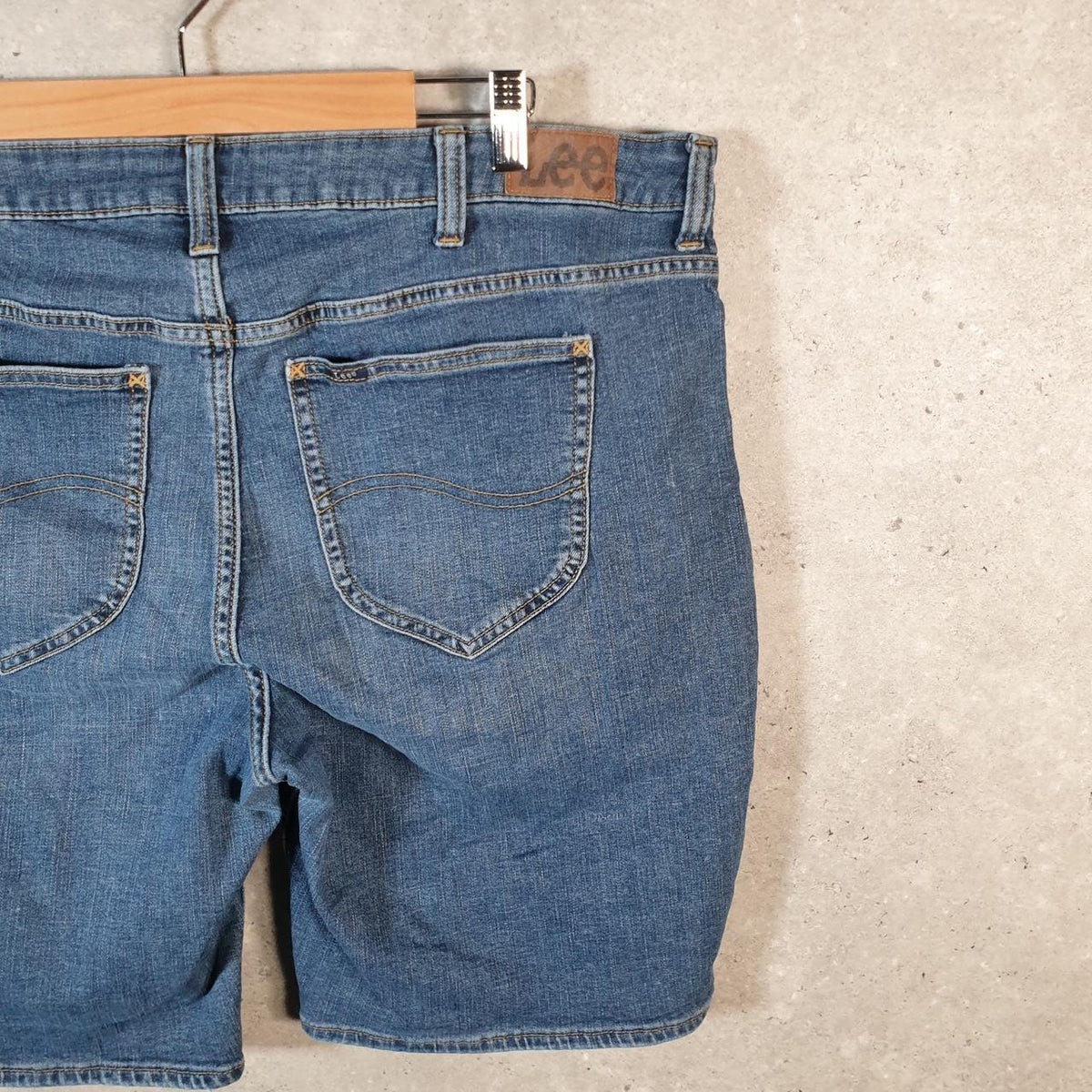 Vintage Lee Baggy Shorts Jorts Cargo Womens W40 Blue Relaxed Denim