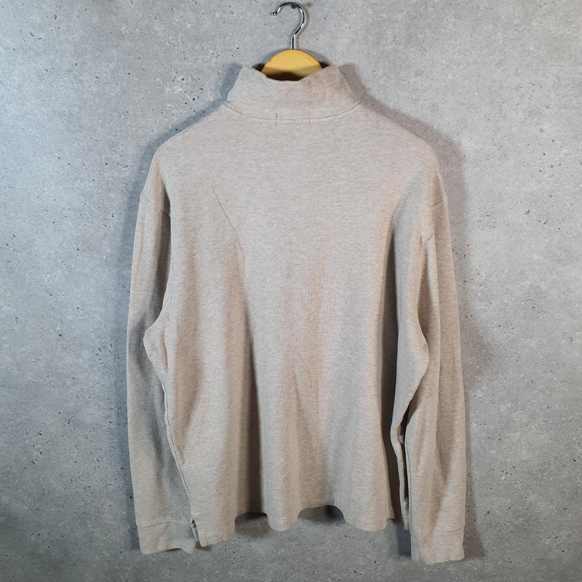 Vintage Ralph Lauren Polo 1/4 Zip Sweatshirt Men’s XL Beige Pullover Pony C8834