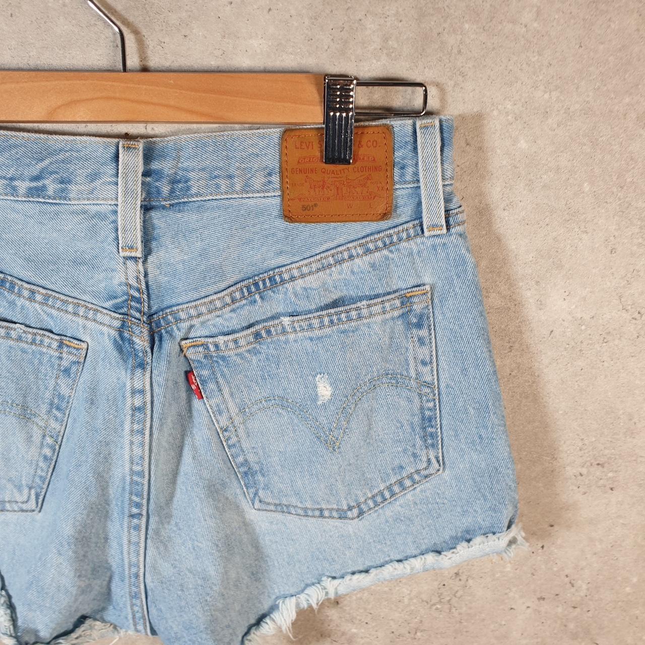 Vintage Levi’s 501 Cut Off Baggy Shorts Jorts Cargo Womens W27 Blue Relaxed Denim