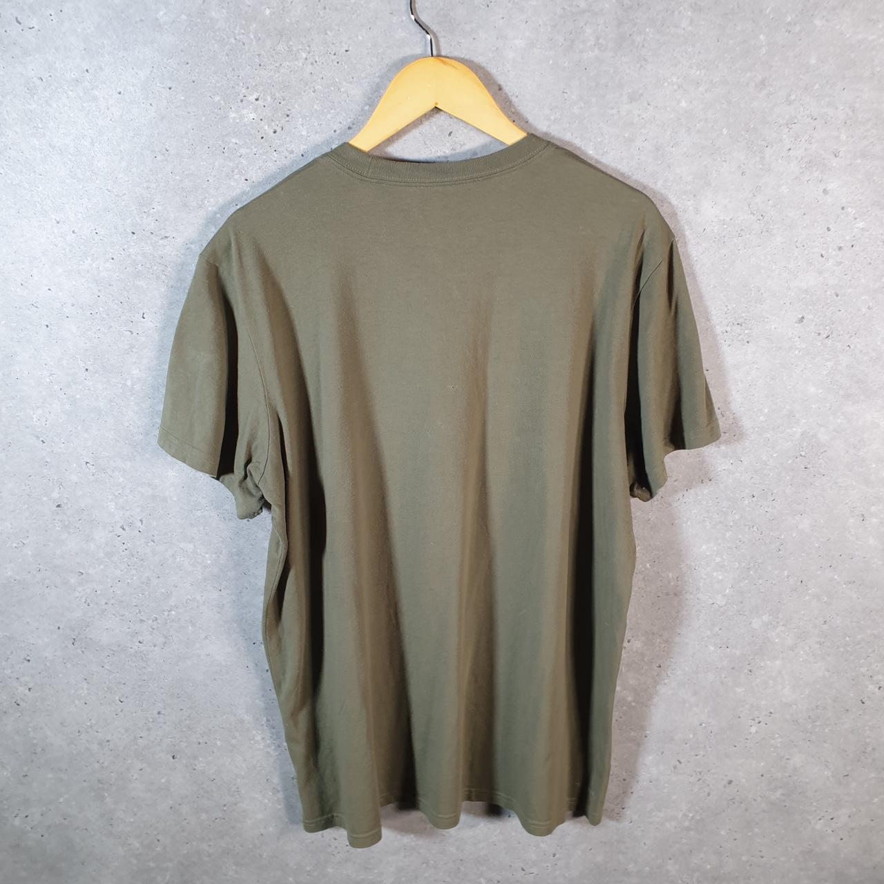 Vintage Adidas Go Tee Performance T Shirt Shirt Men’s XL Khaki Green Three Stripes Logo Athletic