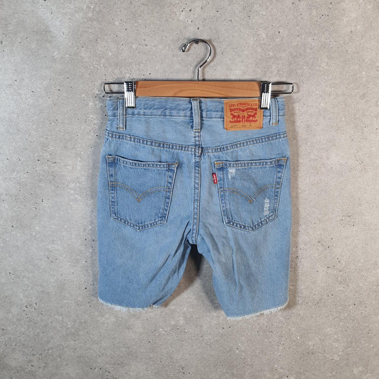 Vintage Levi’s 511 Cut Off Slim Shorts Jorts Cargo Womens W25 Blue Relaxed Denim