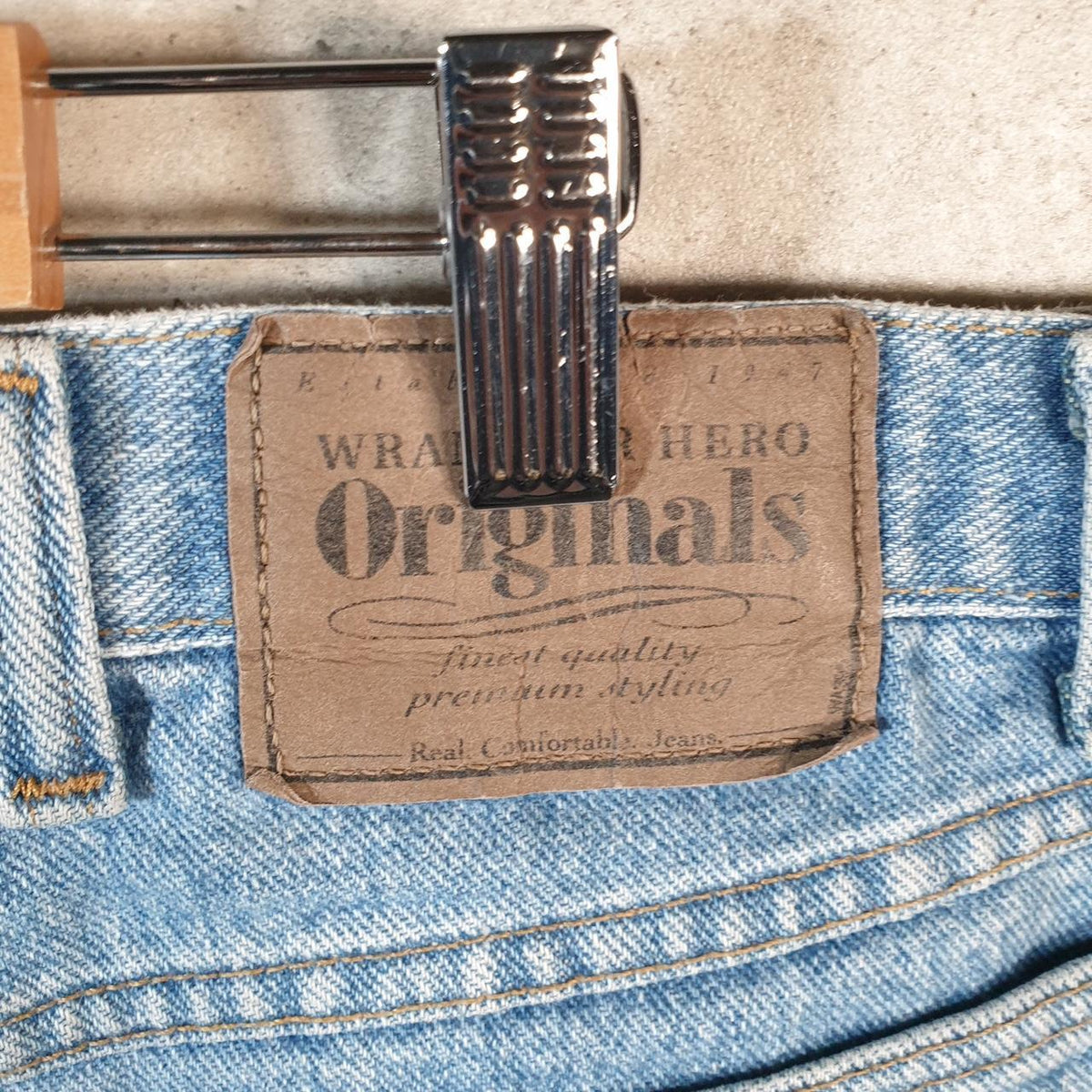 Vintage Wrangler Denim Shorts Jorts Cargo Men’s W40 Blue Baggy Cotton