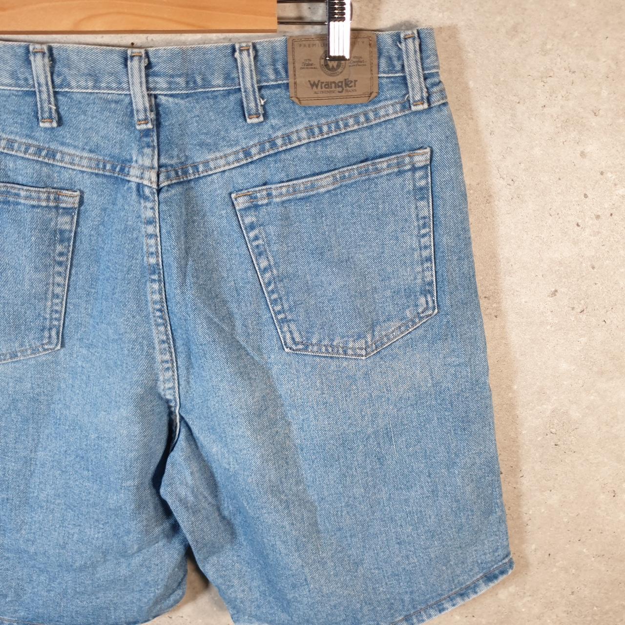 Vintage Wrangler Denim Shorts Jorts Cargo Men’s W38 Relaxed Blue Baggy Cotton