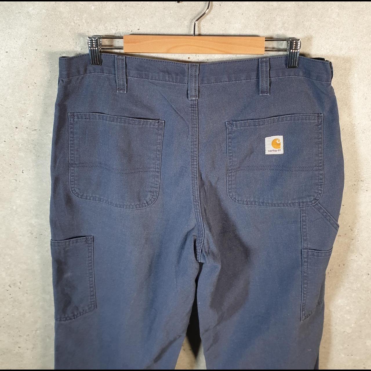 Vintage Carhartt Carpenter Trousers Mens W36 L28 Navy Blue Dungaree Fit Workwear USA