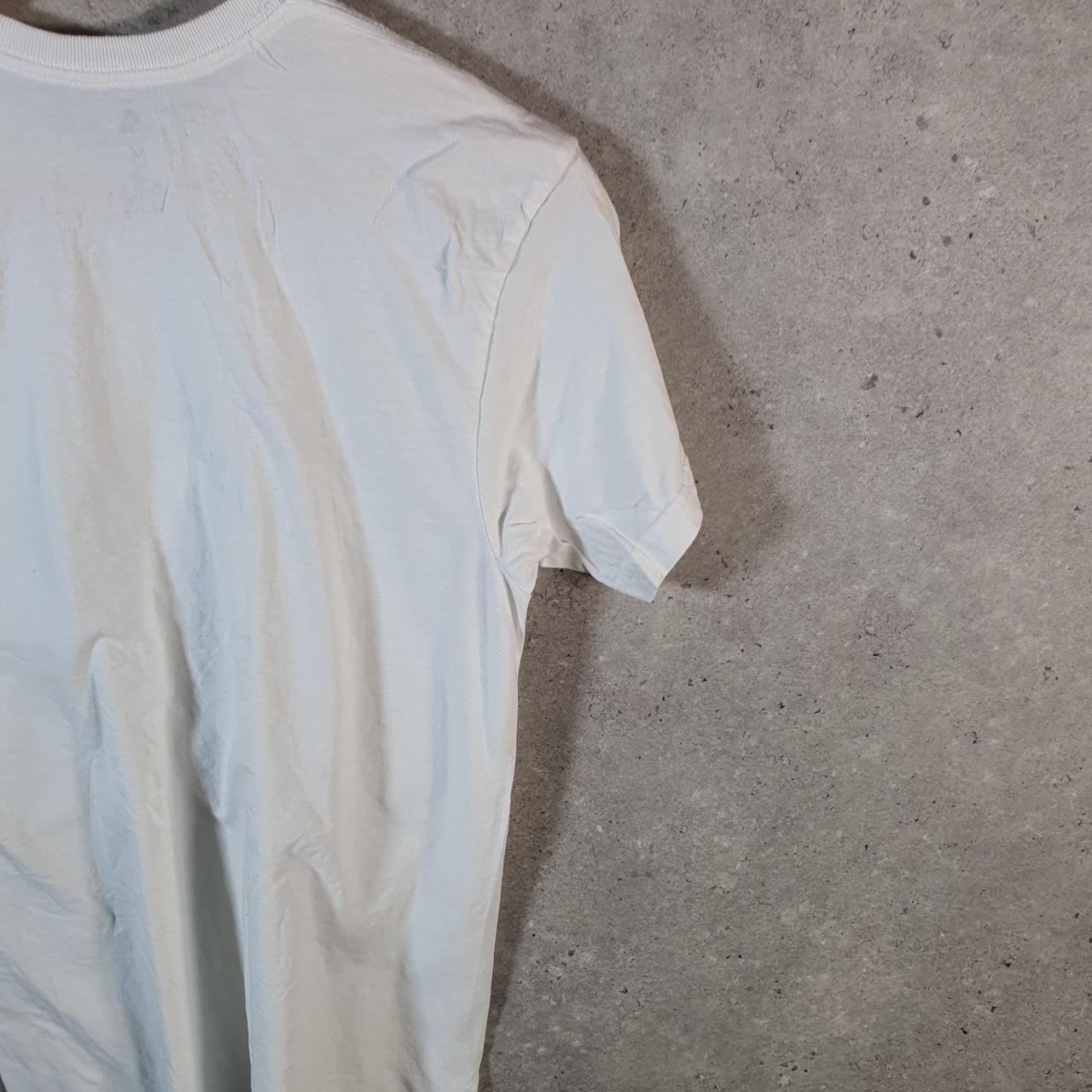 Vintage Adidas ClimaLite T Shirt Men’s Medium White Three Stripes Blank Athletic