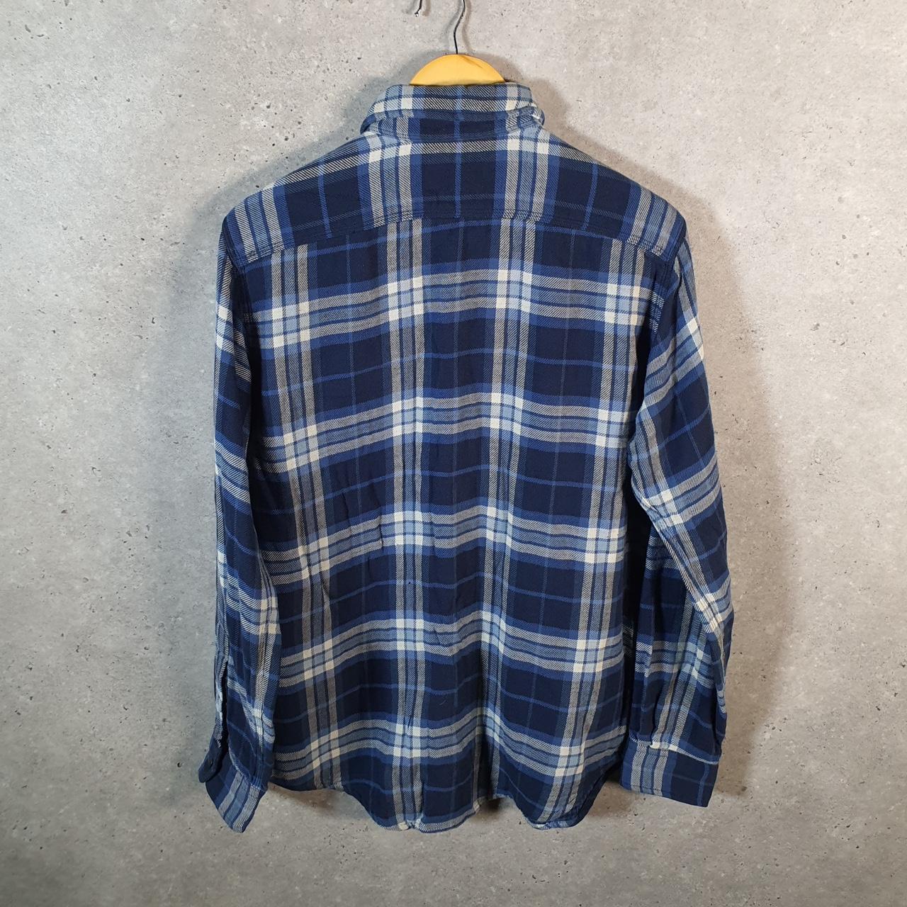 Vintage Ralph Lauren Button Down Shirt Men’s Medium Blue Checkered Cotton Pockets