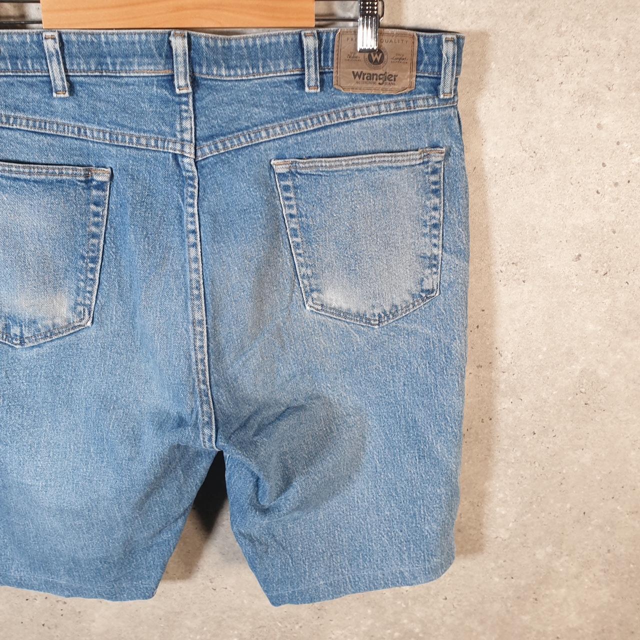 Vintage Wrangler Denim Shorts Jorts Cargo Men’s W38 Relaxed Blue Baggy Cotton