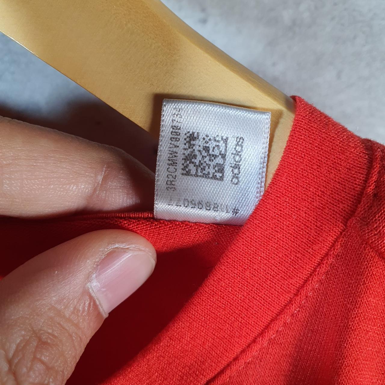 Vintage Adidas Freelift ClimaLite T Shirt Mens Small Orange Three Stripes Logo Athletic