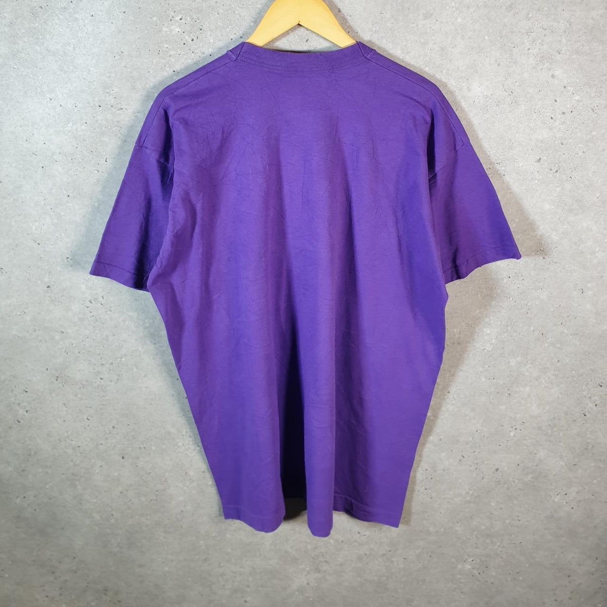 Vintage Fruit of the Loom King Louie Health Walk 90s USA Single Stitch T Shirt Men’s 2XL Purple C9556