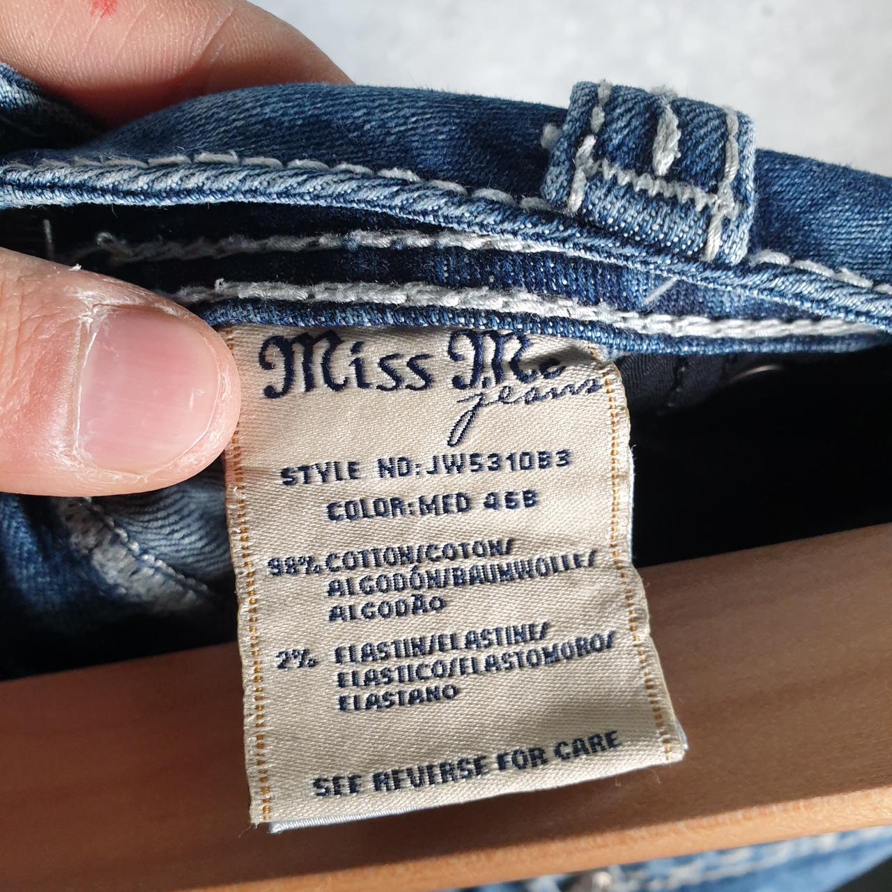 Vintage Miss Me Slim Boot Y2K Hip Hop Jeans Womens W26 Blue Denim USA Big Fish Vintage