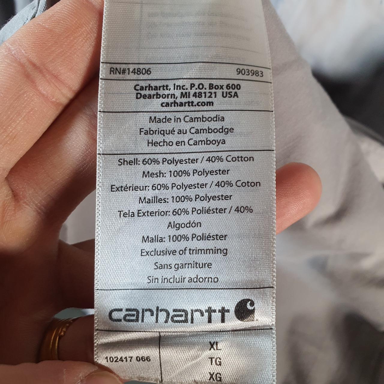 Vintage Carhartt Shirt Button Down Mens XL Grey Short Sleeve Utility Relaxed Fit