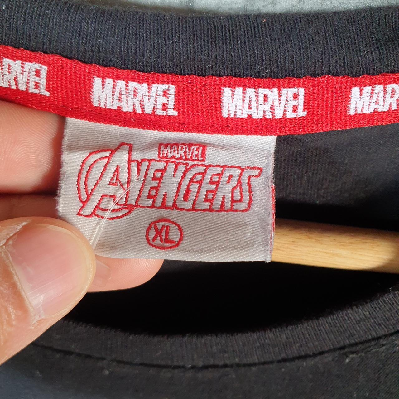 Vintage Marvel Avengers Assemble T Shirt Men’s XL Black Spellout Graphic