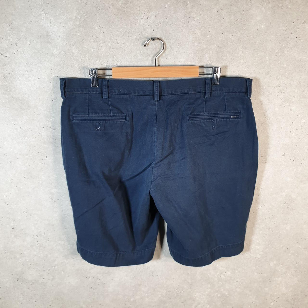 Vintage Ralph Lauren Polo Shorts Jorts Chino Cargo Men’s W40 Navy Blue Baggy Cotton