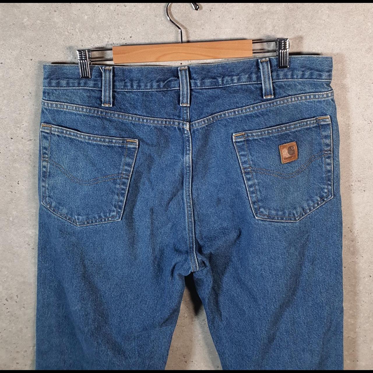Vintage Carhartt Workwear Carpenter Jeans Mens W38 L30 Blue Denim Traditional Fit USA