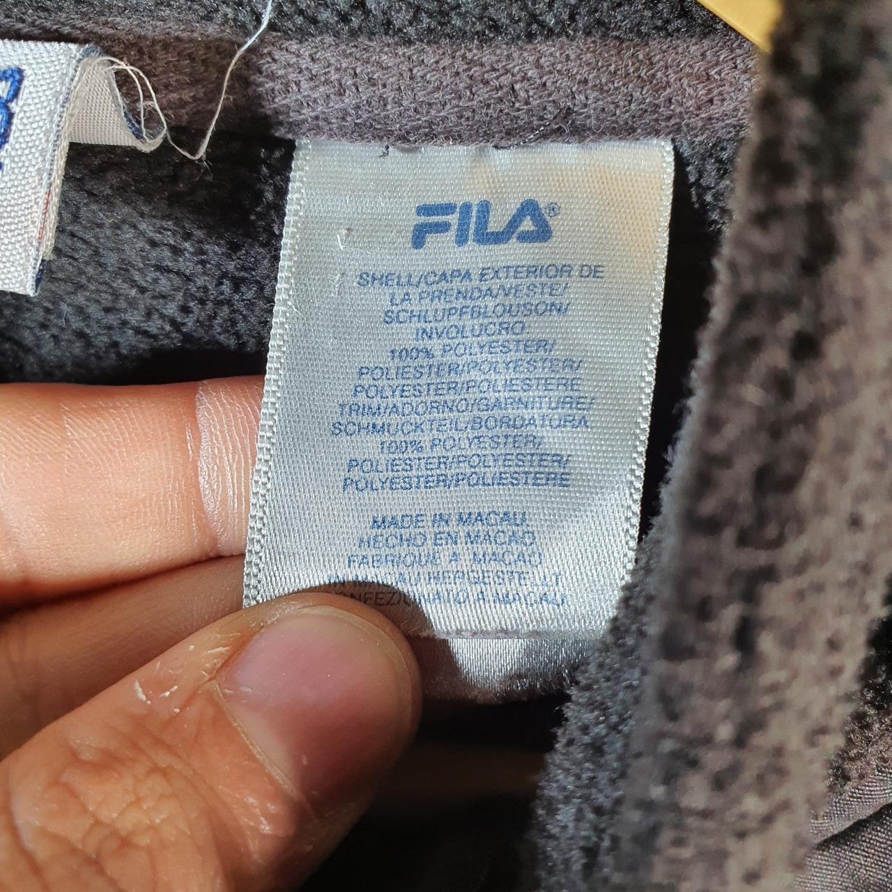 Vintage Fila Full Zip Fleece Sweatshirt Mens Large Black Embroidered Logo