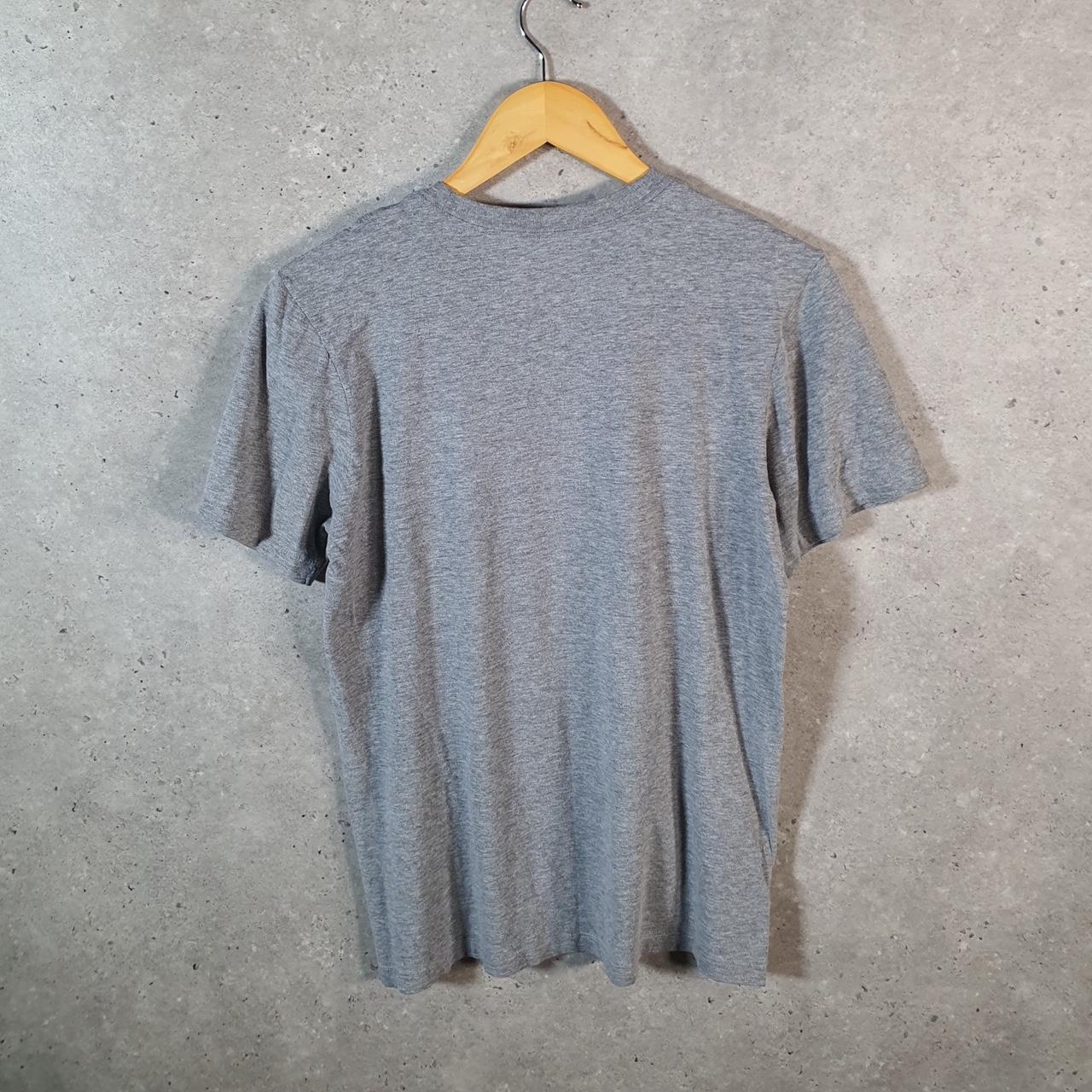 Vintage Nike Club T Shirt Men’s Small Grey Printed Single Swoosh Logo Athletic Big Fish Vintage