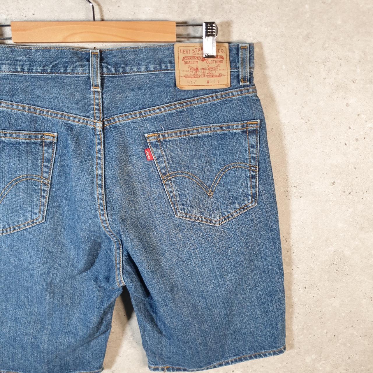 Vintage Levi’s 505 Baggy Shorts Jorts Cargo Men’s W34 Blue Relaxed Denim