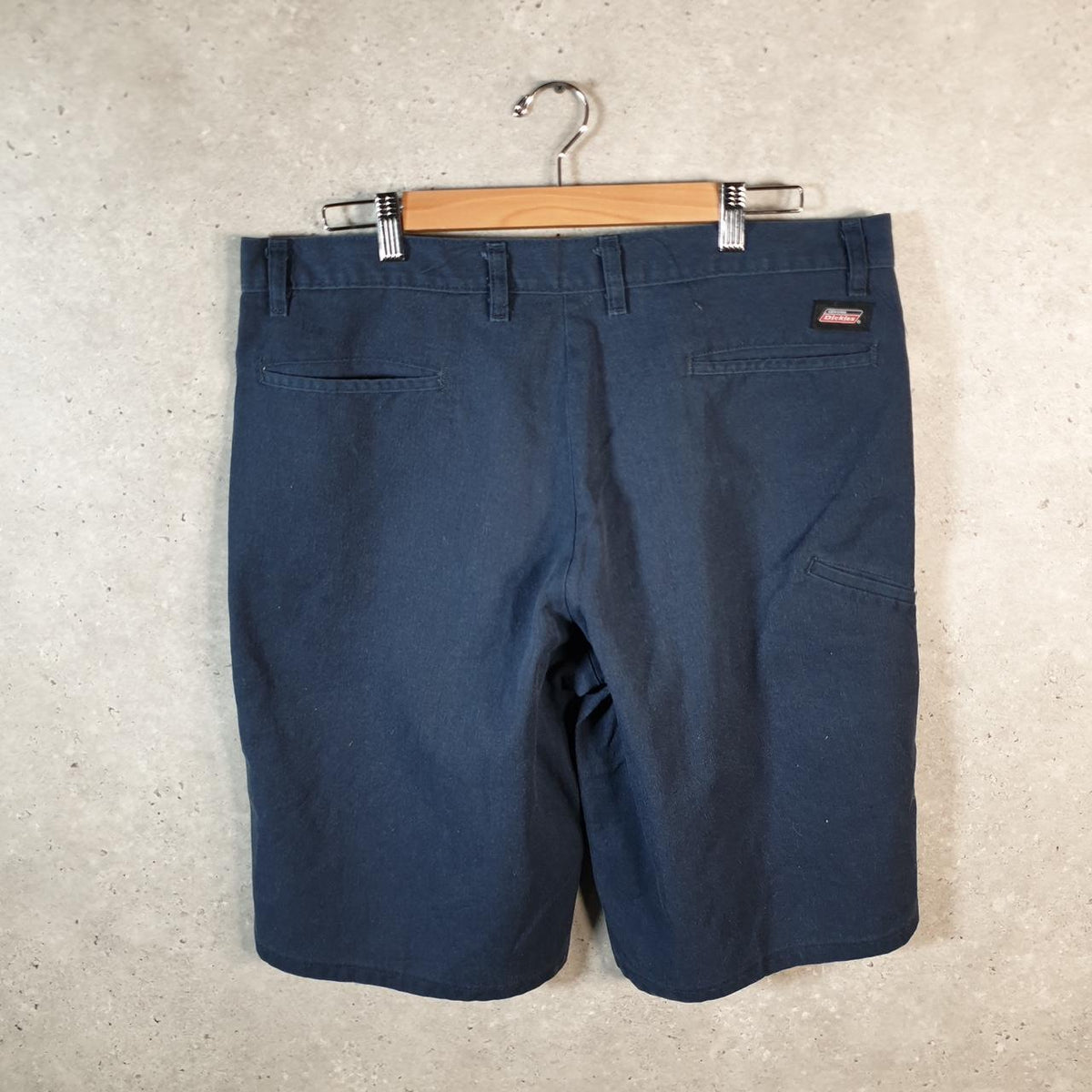 Vintage Dickies Baggy Chino Shorts Jorts Cargo Mens W36 Navy Blue Relaxed Fit
