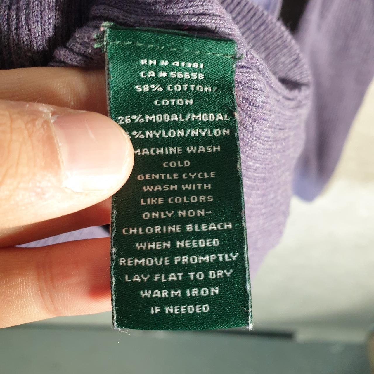 Vintage Ralph Lauren Polo Cable Knit Sweater Womens Medium Purple Cotton Pullover