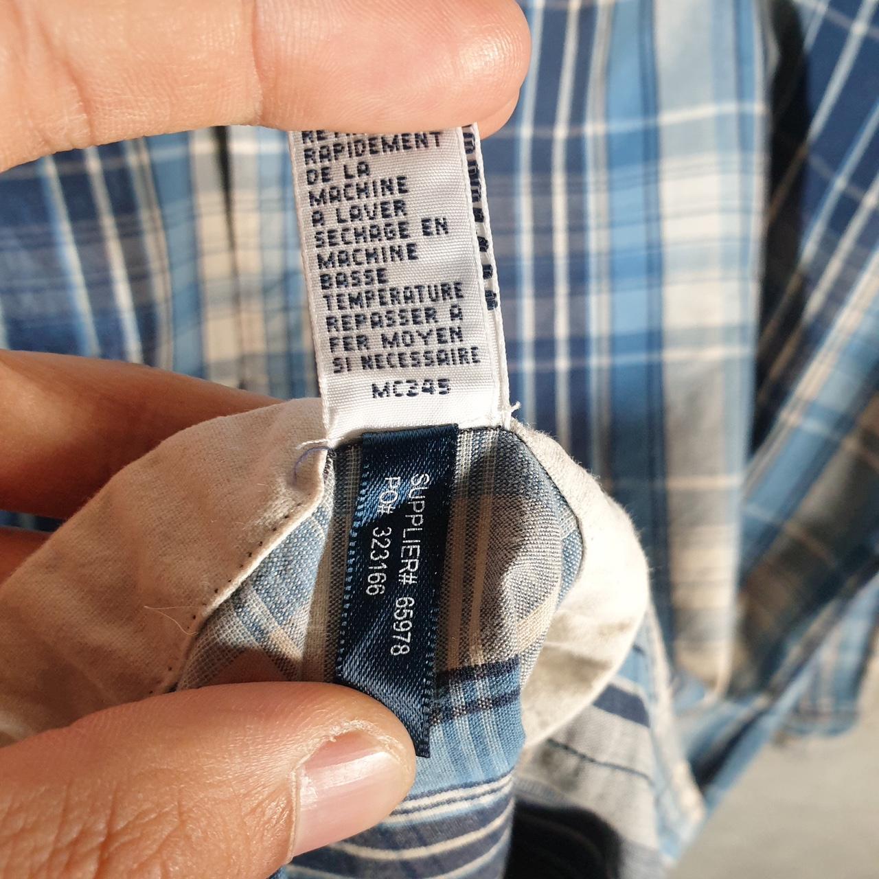 Vintage Ralph Lauren Button Down Shirt Men’s Large Blue Checkered Custom Fit Cotton Pony