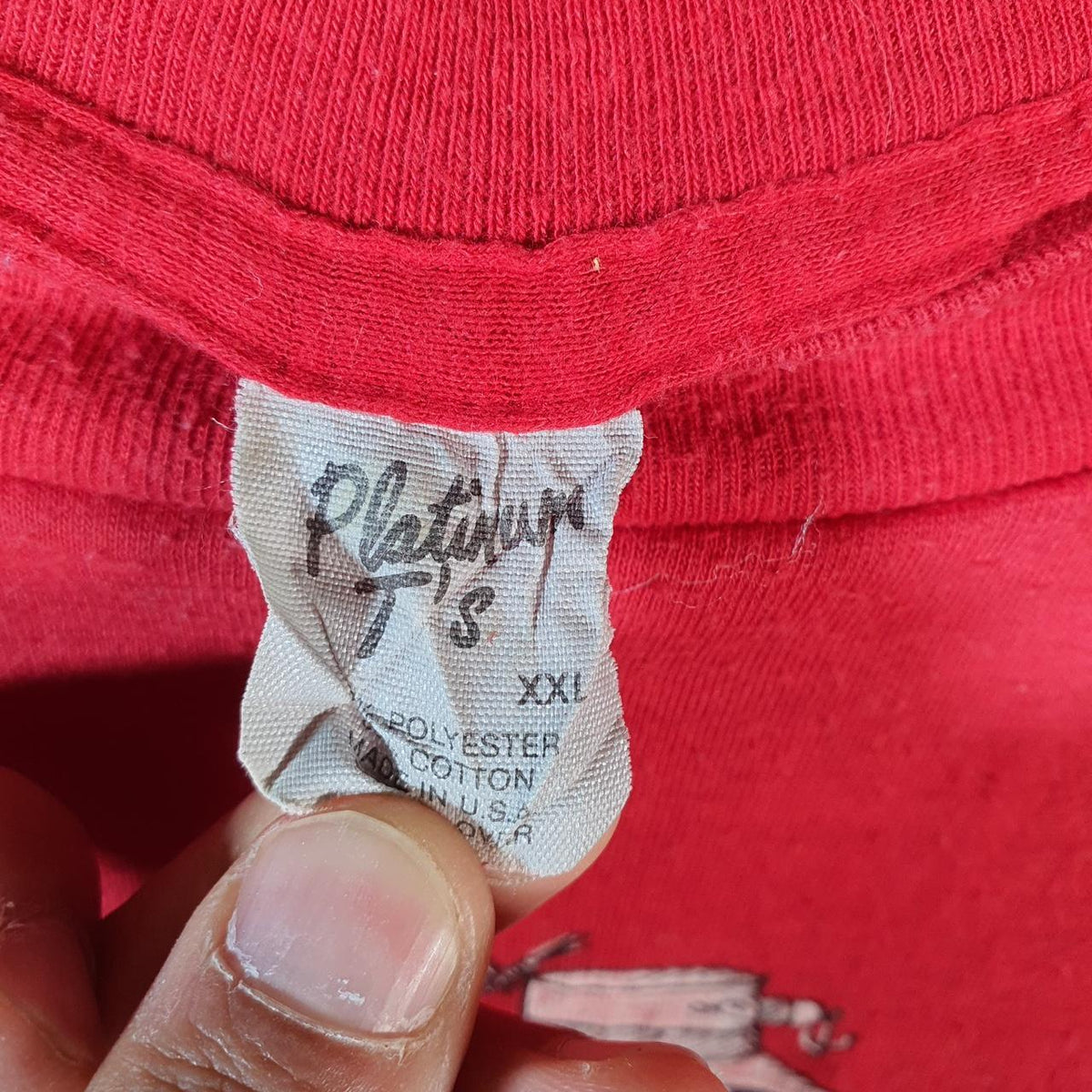 Vintage Platinum Ts Fishing Smoking 90s USA Single Stitch T Shirt Men’s Medium Red