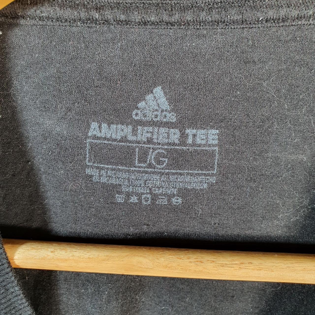 Vintage Adidas Amplifier Spellout T Shirt Men’s Large Black Three Stripes Logo Athletic