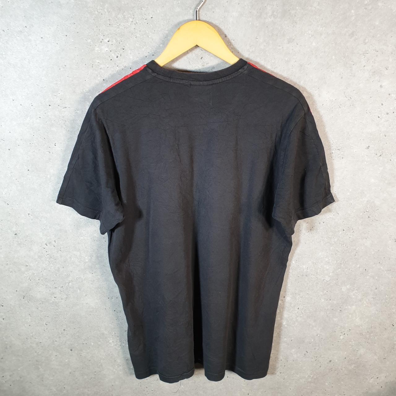 Vintage Adidas Spellout Trefoil Retro T Shirt Mens Medium Black Logo Athletic