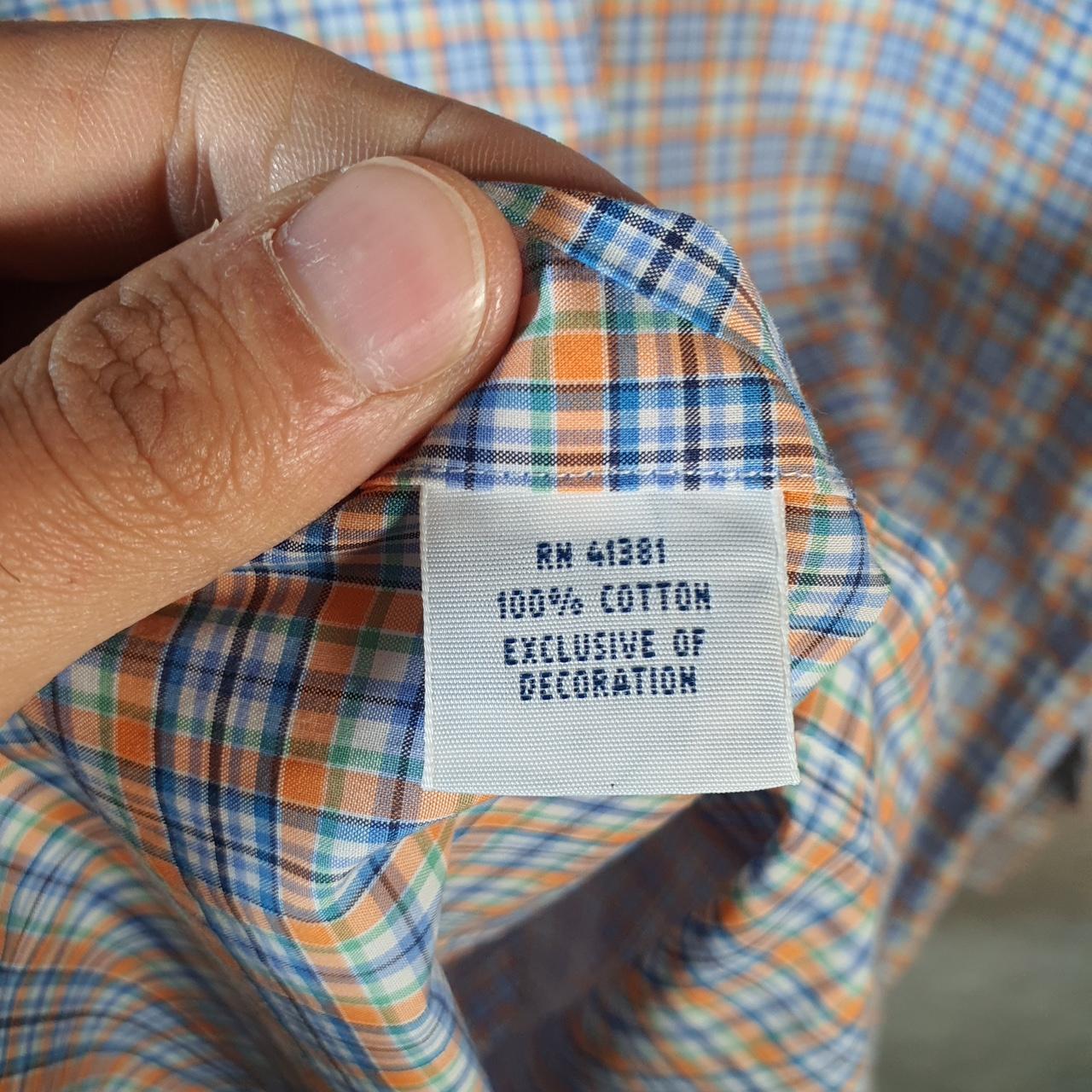 Vintage Ralph Lauren Button Down Shirt Mens Large Blue Checkered Stretch Fit Cotton Pony