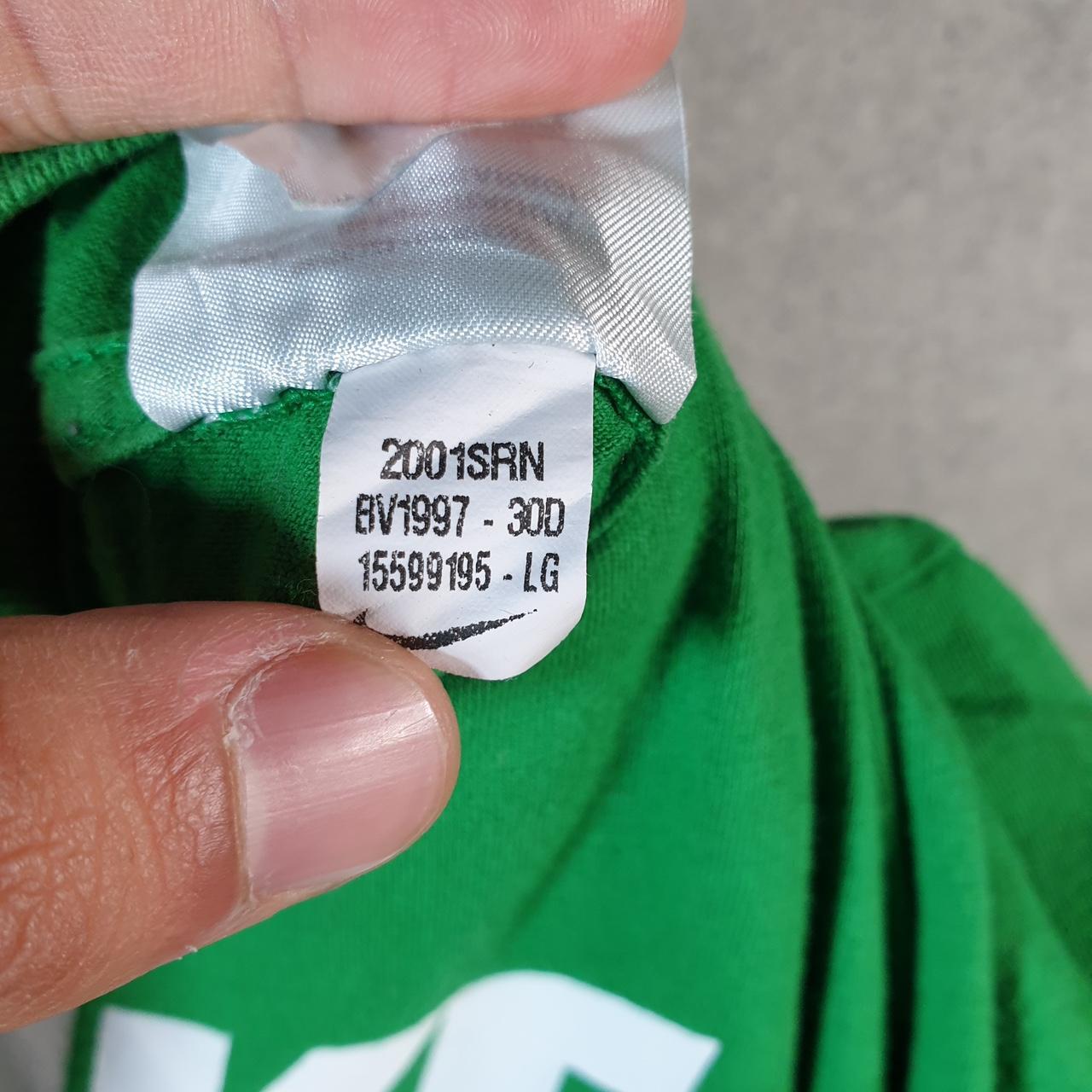 Vintage Nike T Shirt Men’s Large Green Printed Single Swoosh Logo Athletic C8261