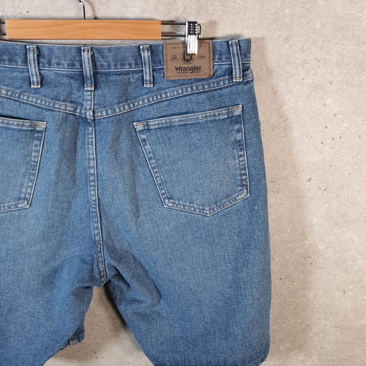 Vintage Wrangler Denim Shorts Jorts Cargo Men’s W38 Relaxed Blue Baggy Cotton