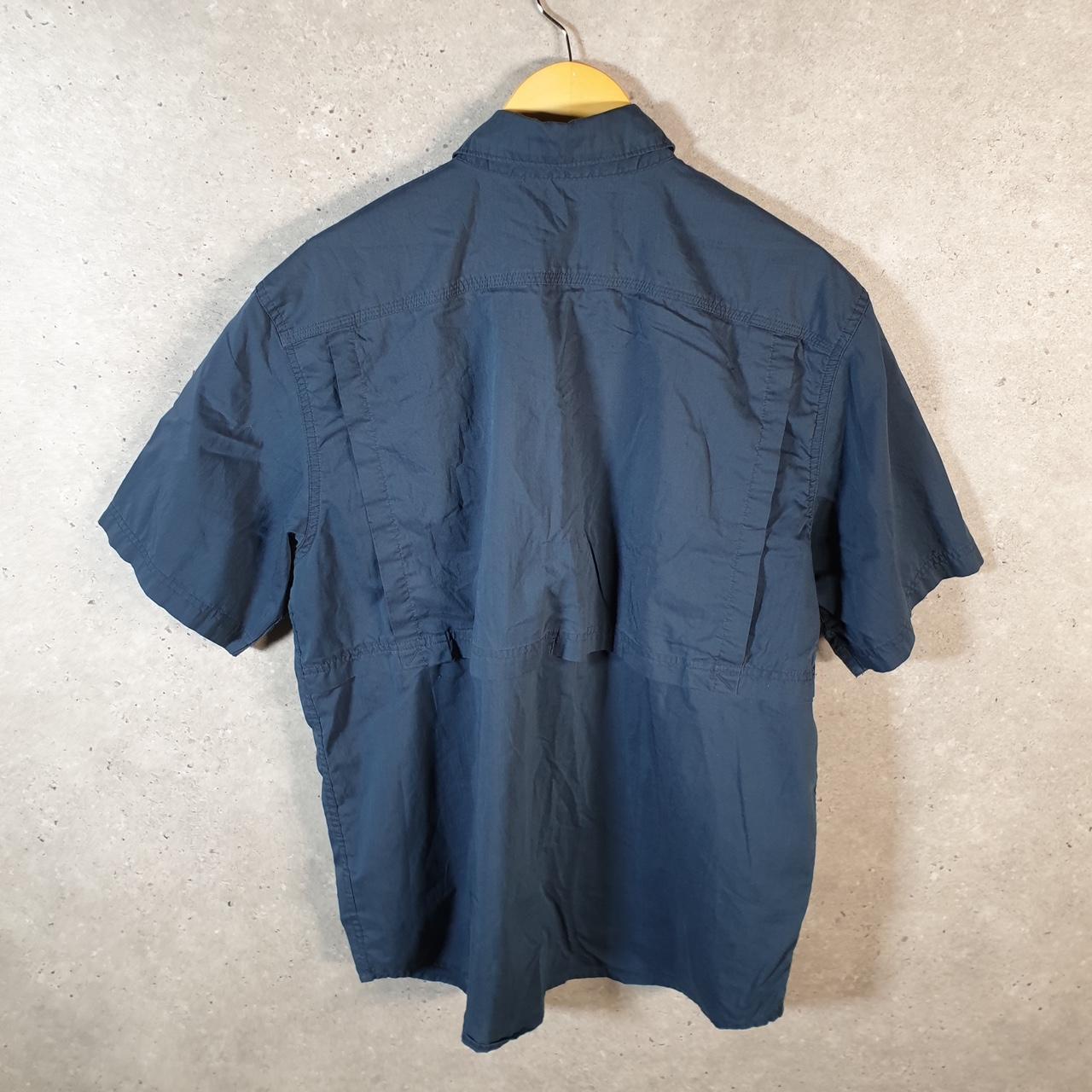 Vintage Carhartt Shirt Button Down Mens Large Navy Blue Short Sleeve Utility Relaxed Fit