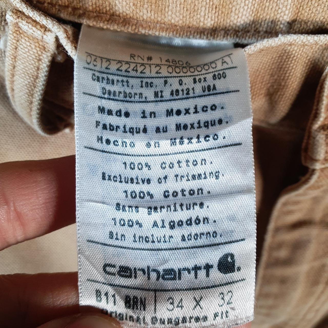 Vintage Carhartt Carpenter Trousers Mens W34 L32 Brown Dungaree Fit Workwear
