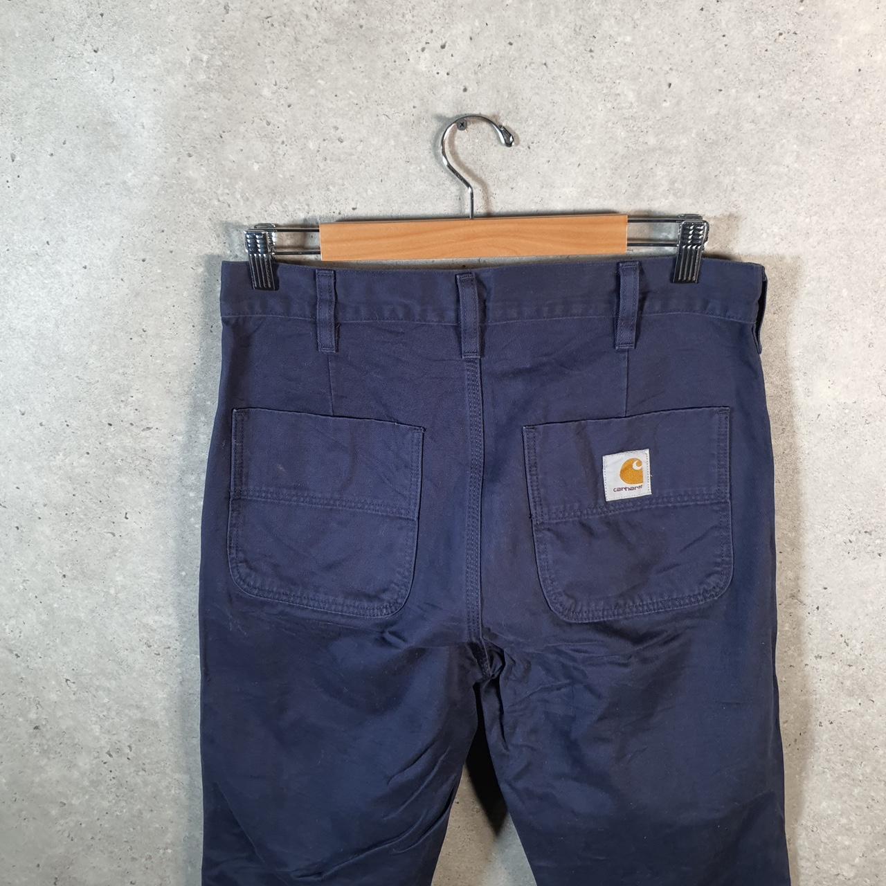Vintage Carhartt Abbott Carpenter Trousers Mens W28 L28 Navy Blue Relaxed Fit Workwear USA