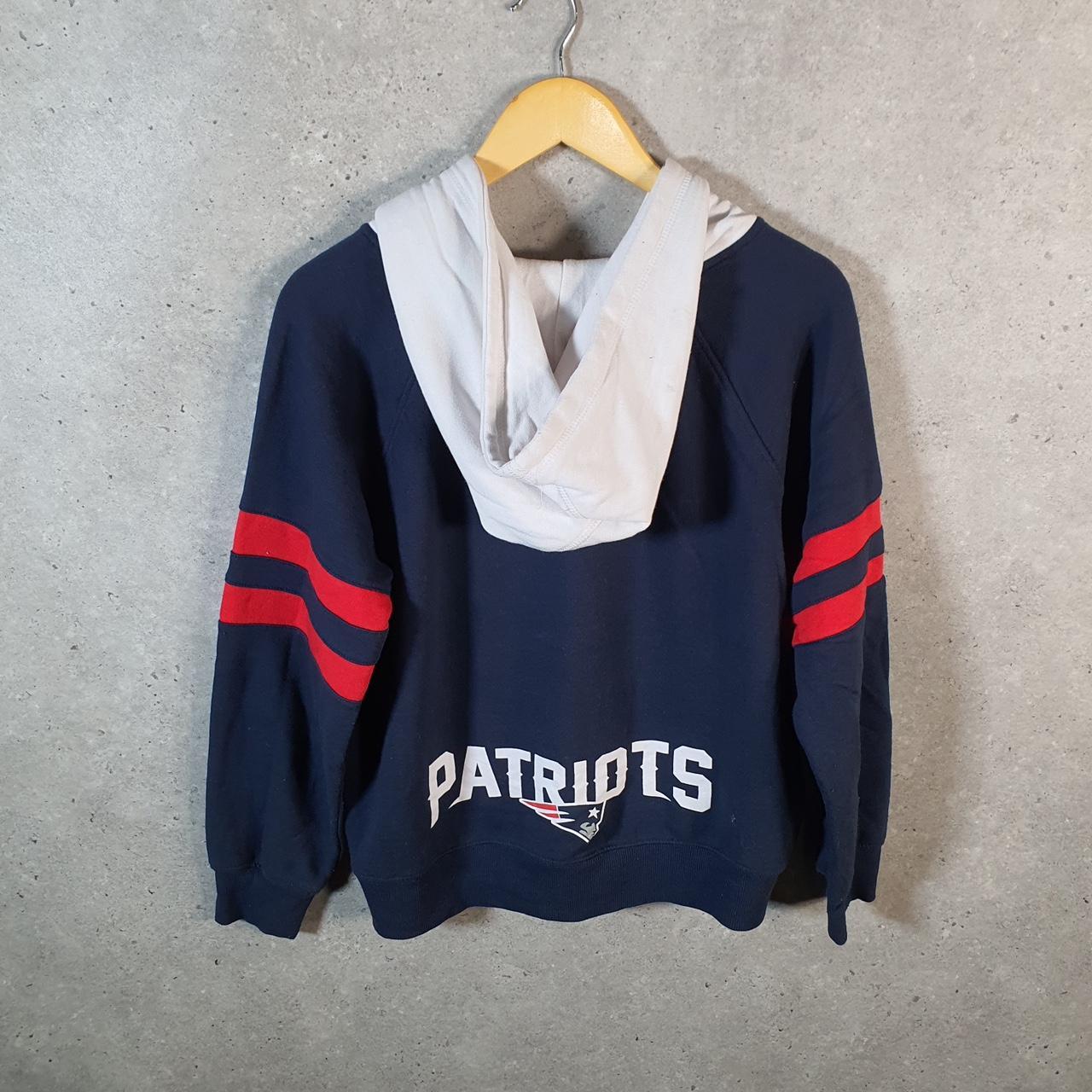 Vintage NFL New England Patriots Hoodie Womens Large Navy Blue USA Pro Sport
