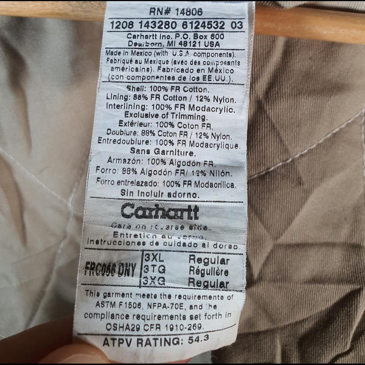 Vintage Carhartt FR Work Duck Lined Jacket Men’s 3XL Blue Workwear Canvas USA G2105