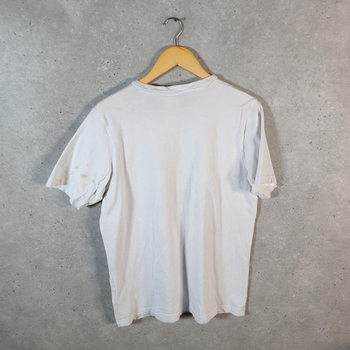 Vintage Adidas Trefoil T Shirt Men’s Medium White Spellout Logo Athletic
